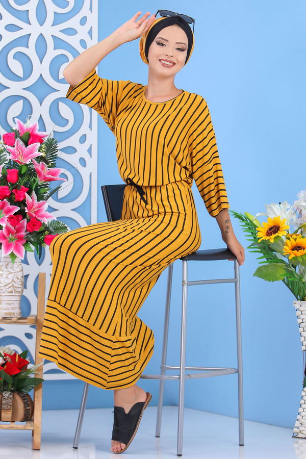 Elbise Haki Sarı - 5149