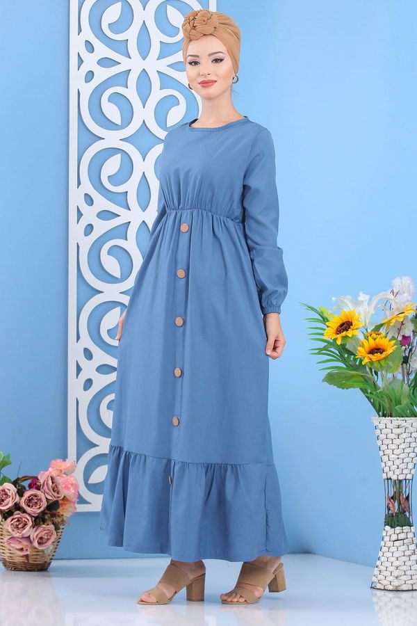 Elbise Siyah  Mavi - 7645