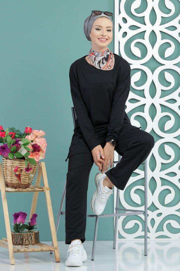 Tunik Pantolon Siyah  Siyah - 7652 SİYAH