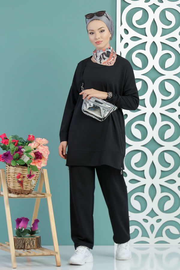 Tunik Pantolon Siyah  Siyah - 7652 SİYAH