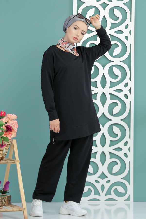 Tunik Pantolon Siyah  Siyah - 7652 SİYAH