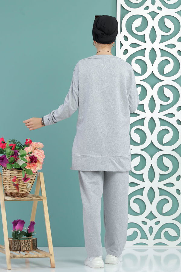 Tunik Pantolon Siyah  Gri - 7652 GRİ