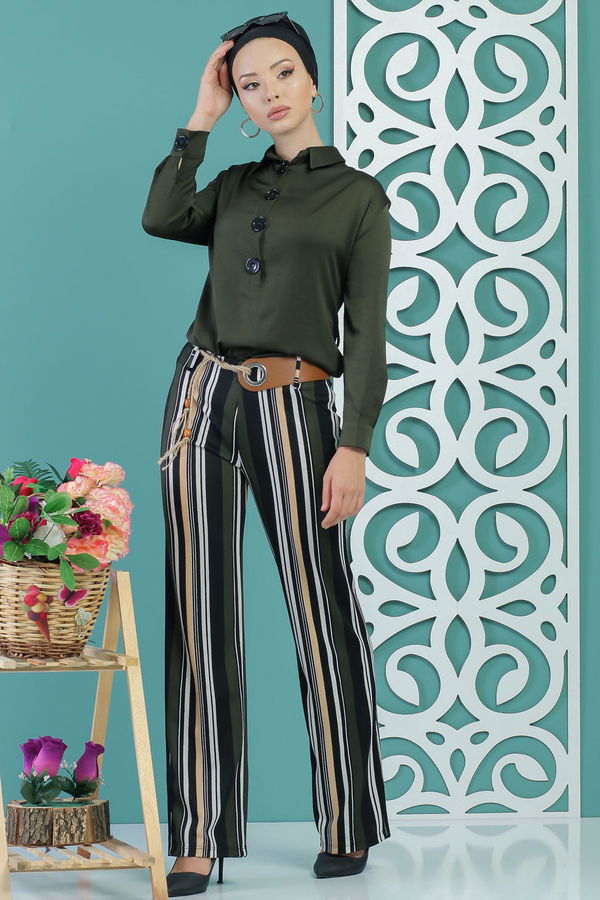Pantolon Kemer Haki Haki - 1235 HAKİ