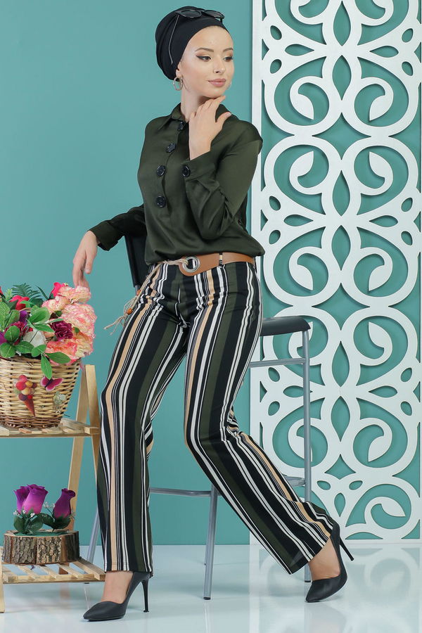 Pantolon Kemer Haki Haki - 1235 HAKİ