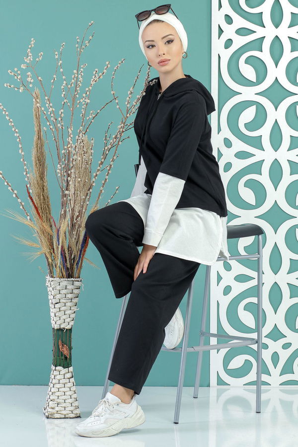Tunik Pantolon Siyah Siyah - 7666 SİYAH