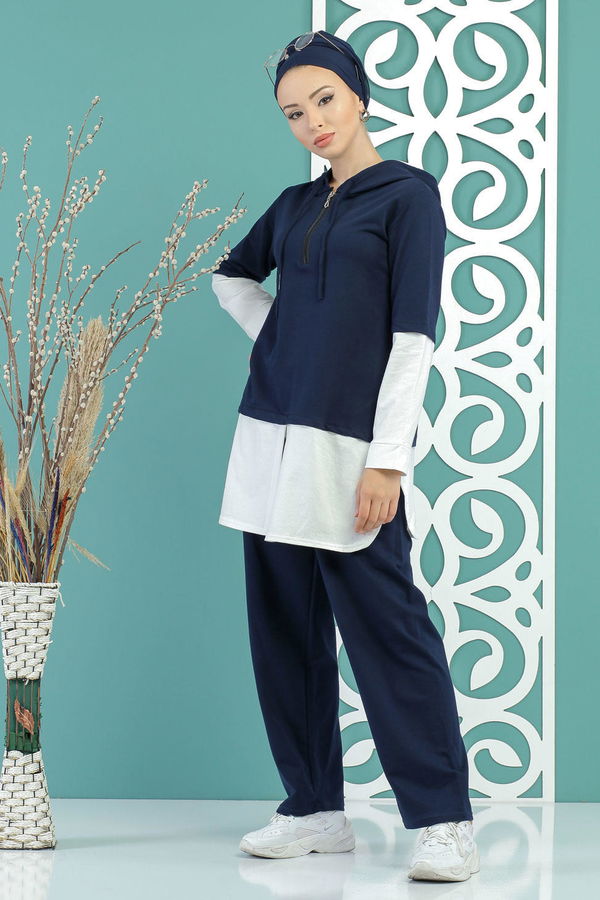 Tunik Pantolon Siyah Lacivert - 7666 LACİVERT