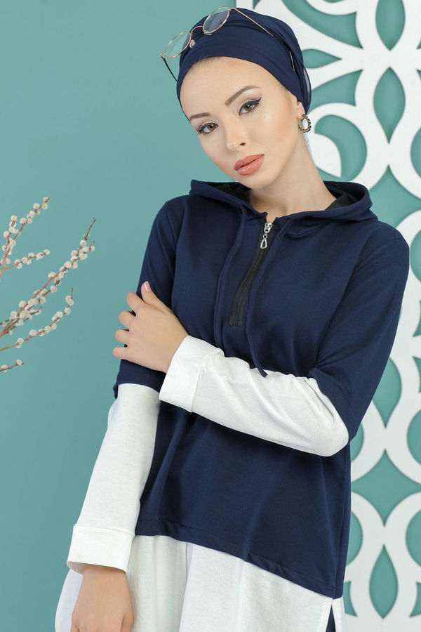 Tunik Pantolon Siyah Lacivert - 7666 LACİVERT