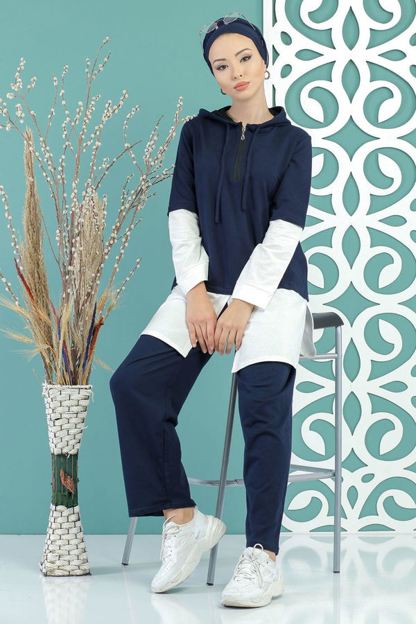 Tunik Pantolon Siyah Lacivert - 7666 LACİVERT