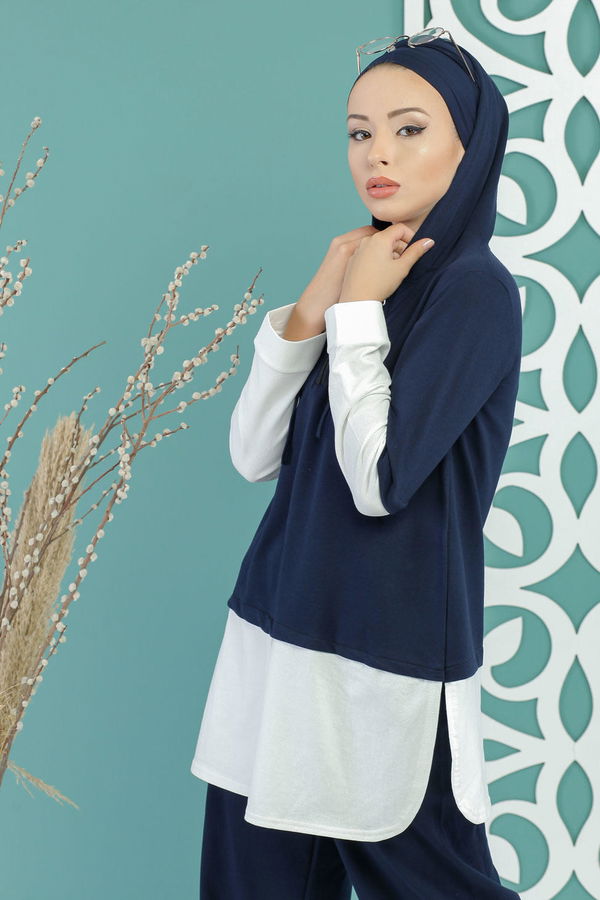 Tunik Pantolon Siyah Lacivert - 7666 LACİVERT
