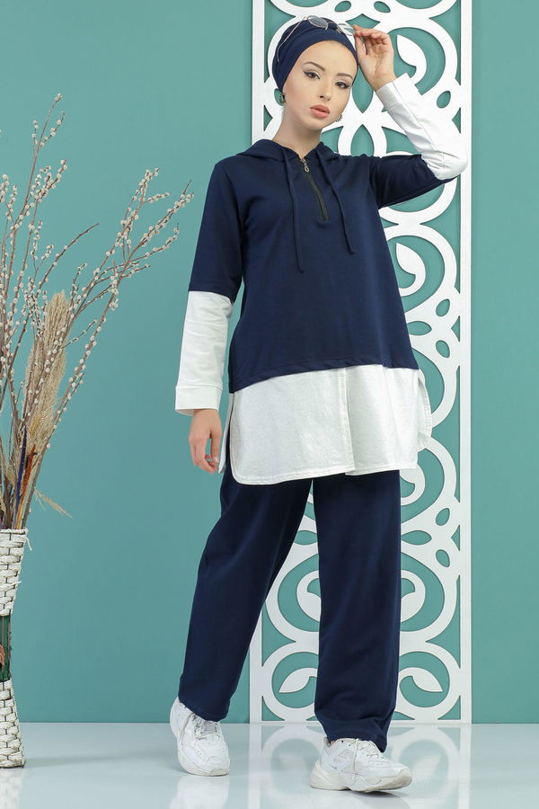 Tunik Pantolon Siyah Lacivert - 7666 LACİVERT