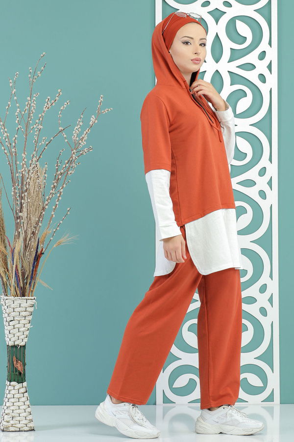 Tunik Pantolon Siyah Kiremit - 7666 KİREMİT