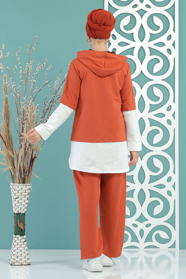 Tunik Pantolon Siyah Kiremit - 7666 KİREMİT