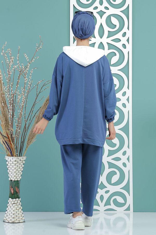 Tunik Pantolon Haki  Mavi - 7676 MAVİ