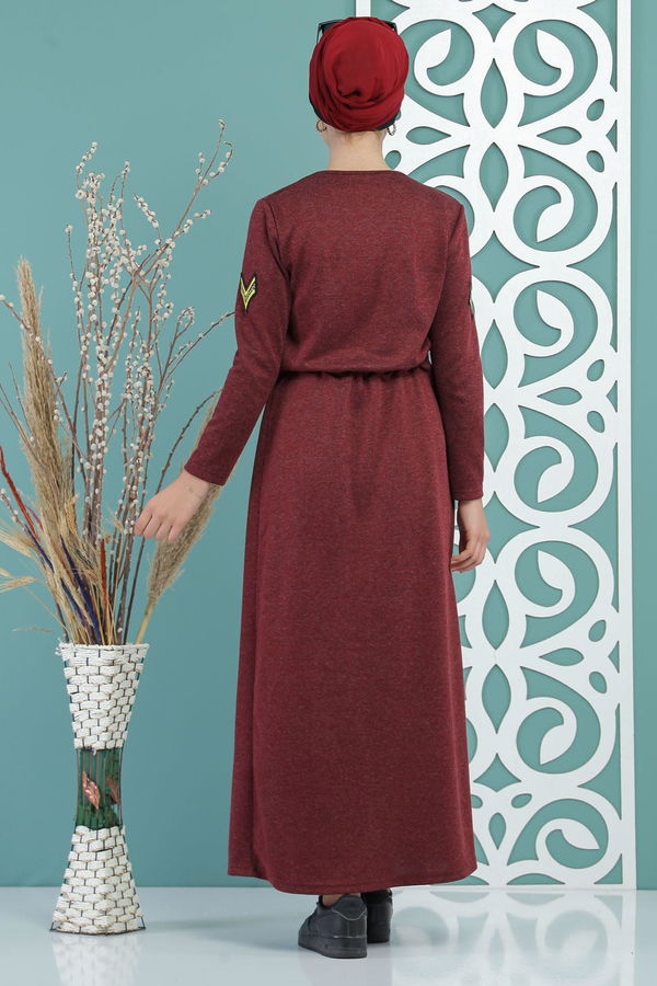 Elbise Siyah  Bordo - 5158 BORDO