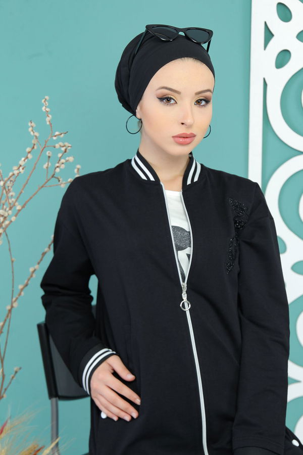 Hırka Tunik Siyah Siyah - 7718 SİYAH
