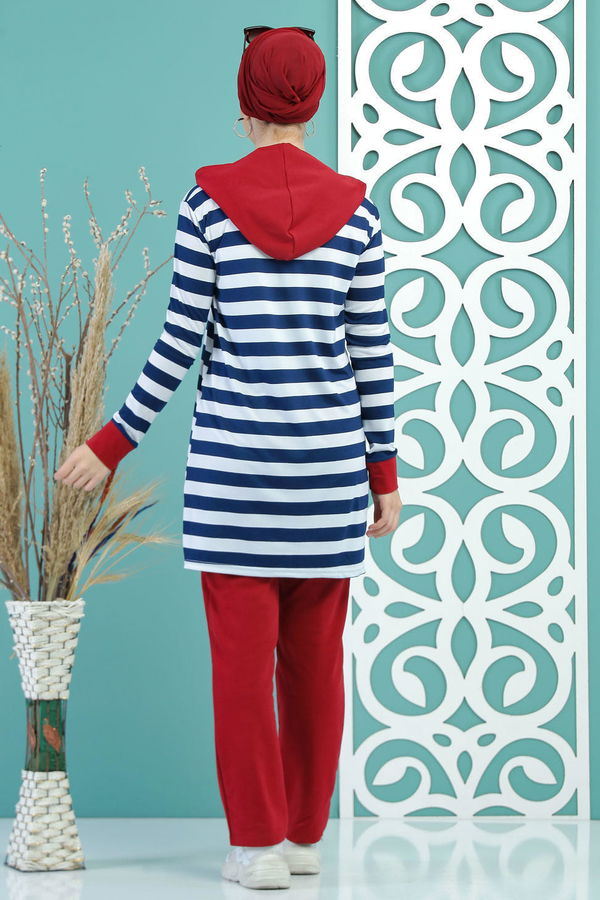 Tunik Pantolon Takım Haki Bordo - 5133