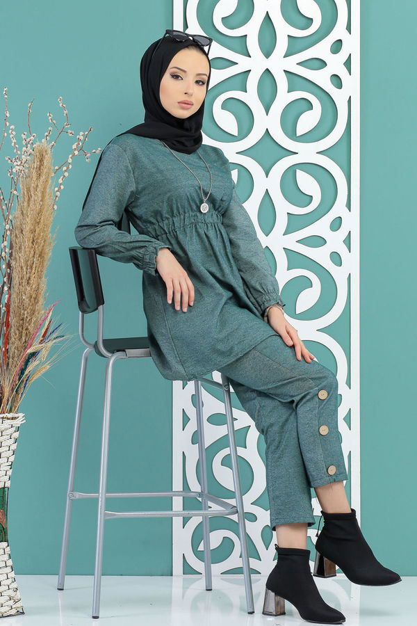 Tunik Pantolon Zumrut - 02 7733 Yeşil - 7733