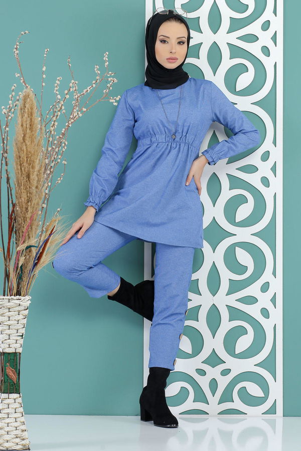 Tunik Pantolon İndigo - 02 7733 Mavi - 7733 MAVİ
