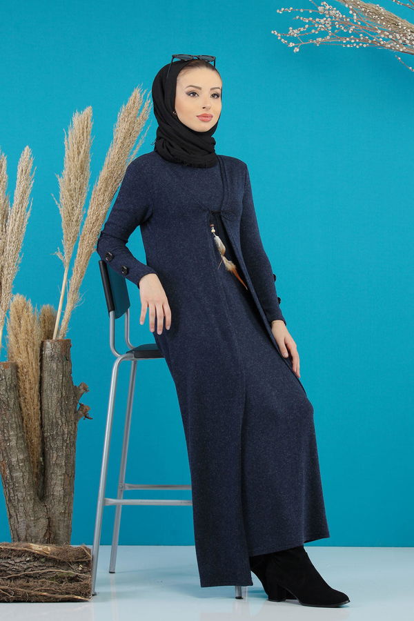 Elbise Yelek Siyah Lacivert - 5168 LACİVERT