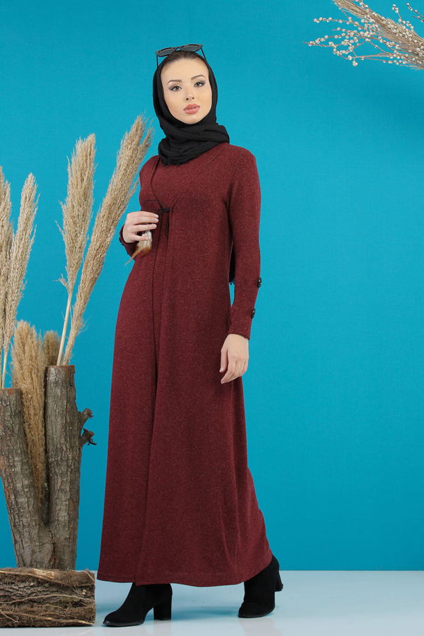 Elbise Yelek Siyah Bordo - 5168 BORDO