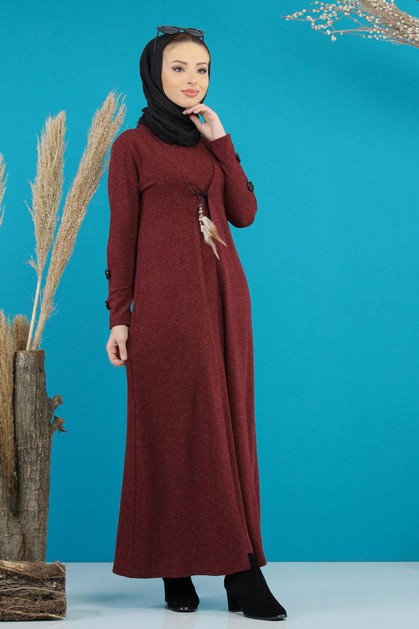 Elbise Yelek Siyah Bordo - 5168 BORDO