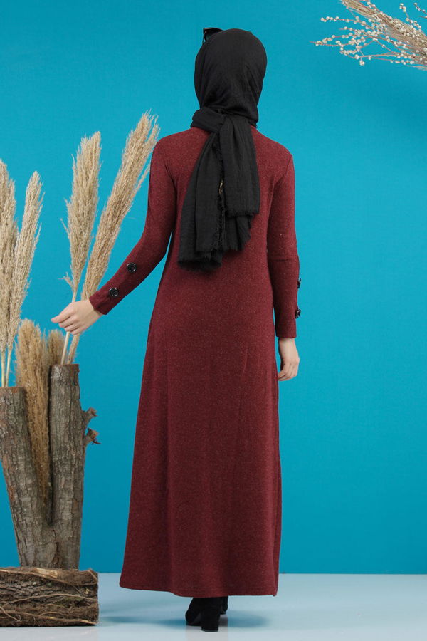 Elbise Yelek Siyah Bordo - 5168 BORDO