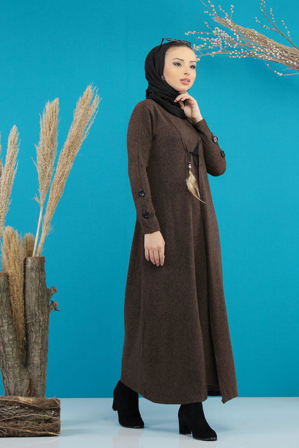 Elbise Yelek Siyah Kahverengi - 5168 KAHVERENGİ