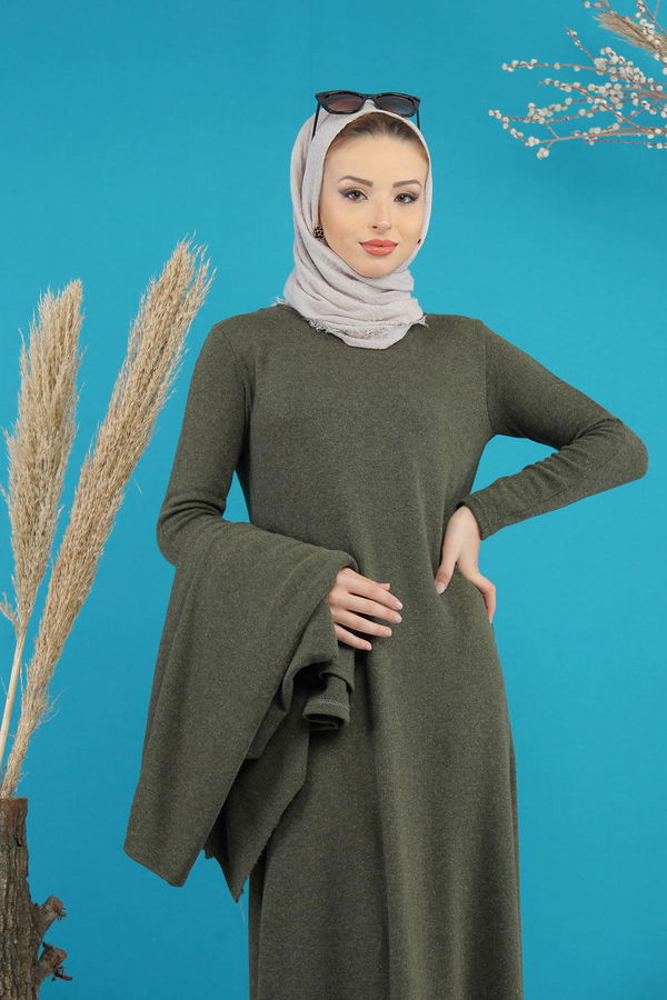 Elbise Panço Siyah Haki - 5166 HAKİ