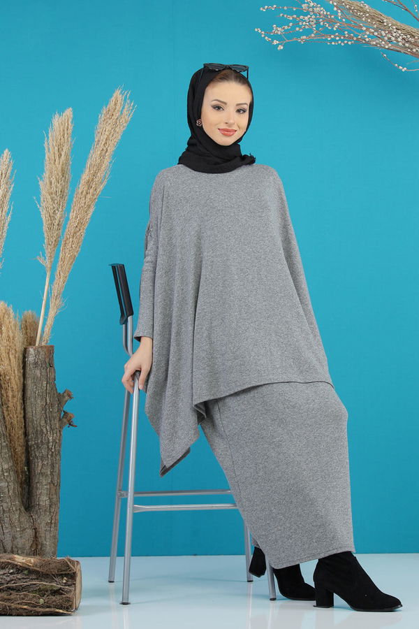 Elbise Panço Siyah Gri - 5166 GRİ