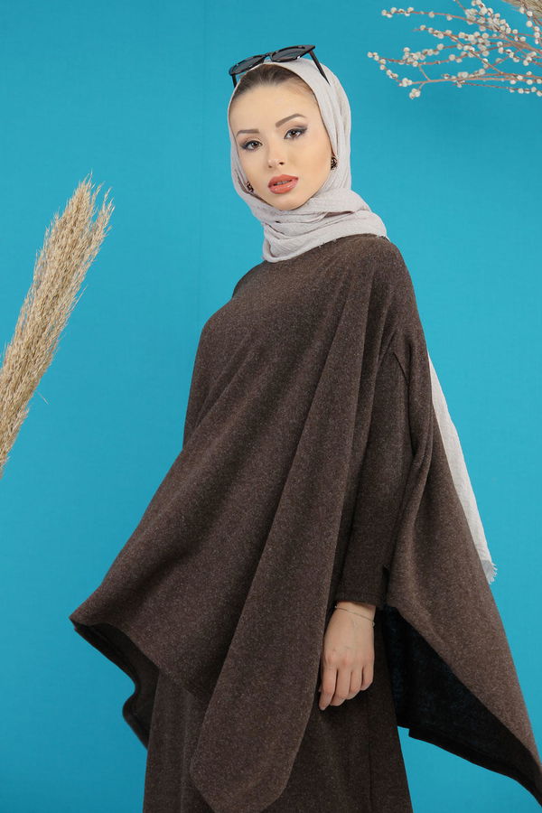 Elbise Panço Siyah Kahverengi - 5166 KAHVERENGİ