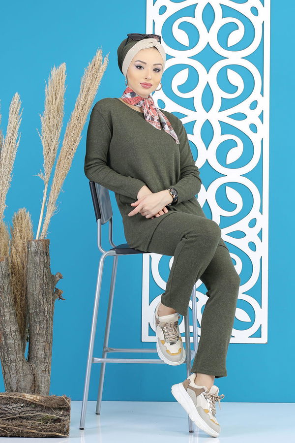 Tunik Pantolon Siyah  Haki - 5170