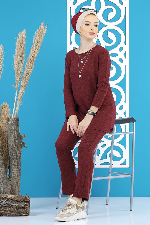 Tunik Pantolon Siyah  Bordo - 5170 BORDO