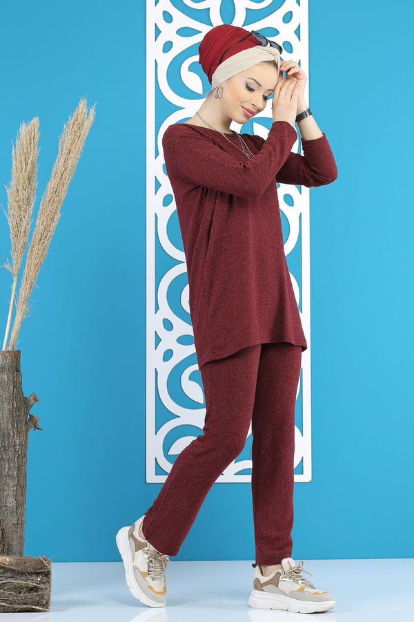 Tunik Pantolon Siyah  Bordo - 5170 BORDO