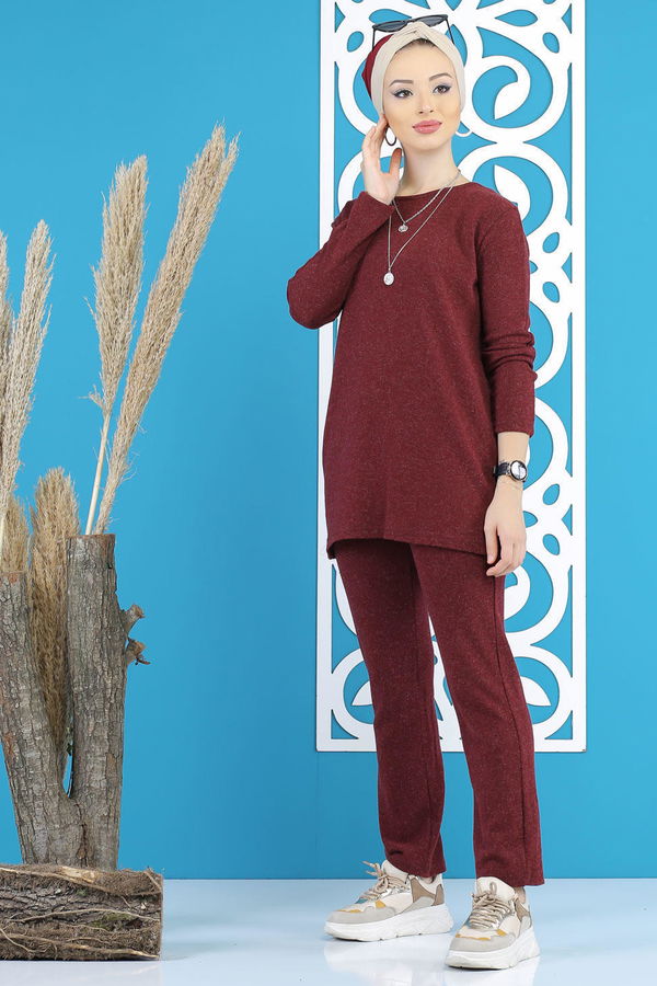 Tunik Pantolon Siyah  Bordo - 5170 BORDO