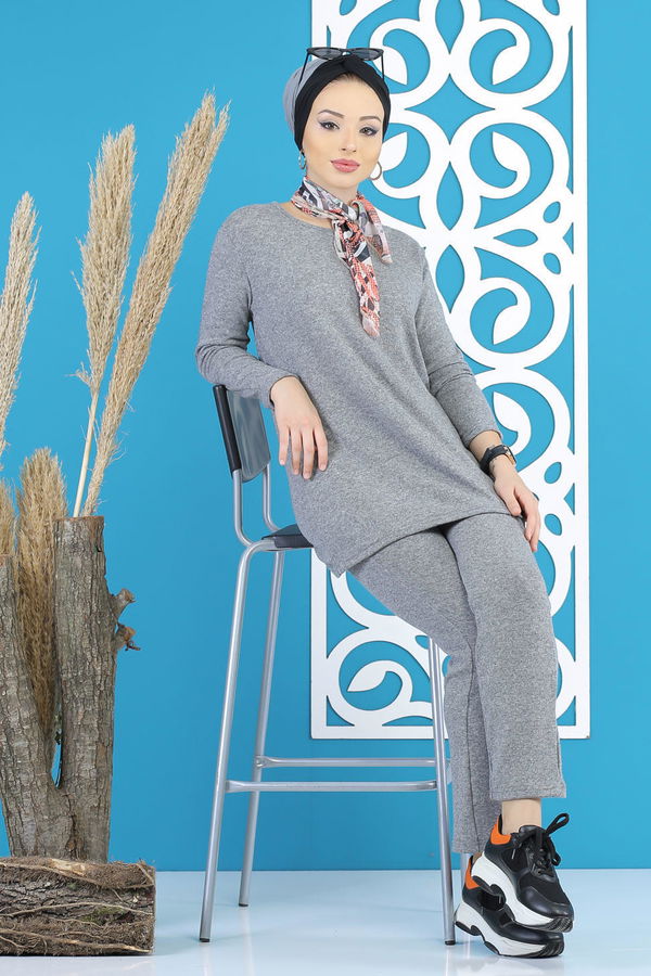 Tunik Pantolon Siyah  Gri - 5170 GRİ