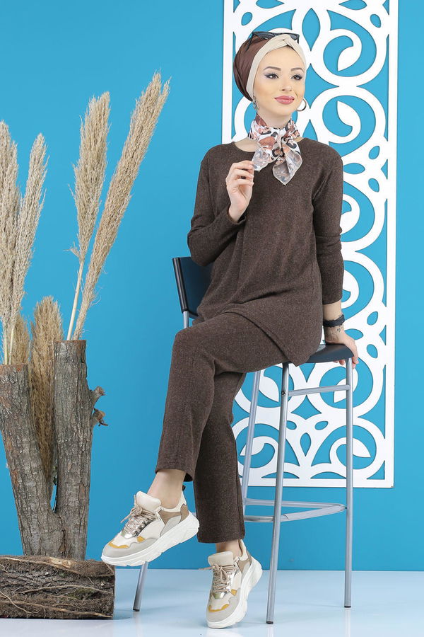 Tunik Pantolon Siyah  Kahverengi - 5170