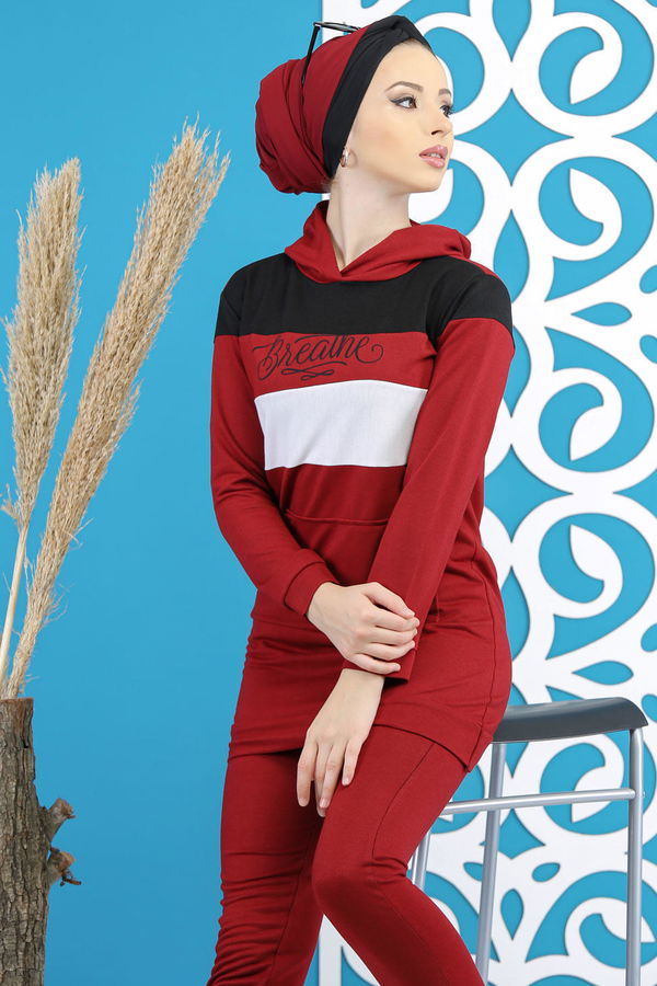 Tunik Pantolon Haki  Bordo - 7808 BORDO