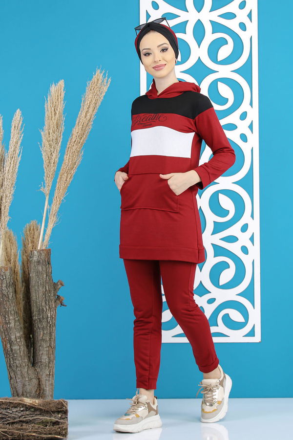 Tunik Pantolon Haki  Bordo - 7808 BORDO