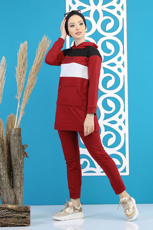 Tunik Pantolon Haki  Bordo - 7808 BORDO