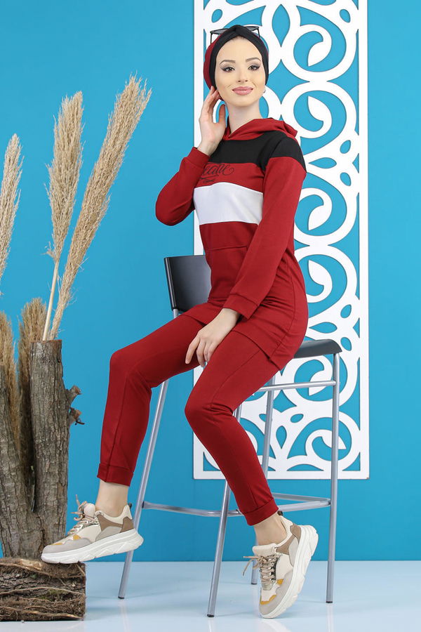 Tunik Pantolon Haki  Bordo - 7808 BORDO