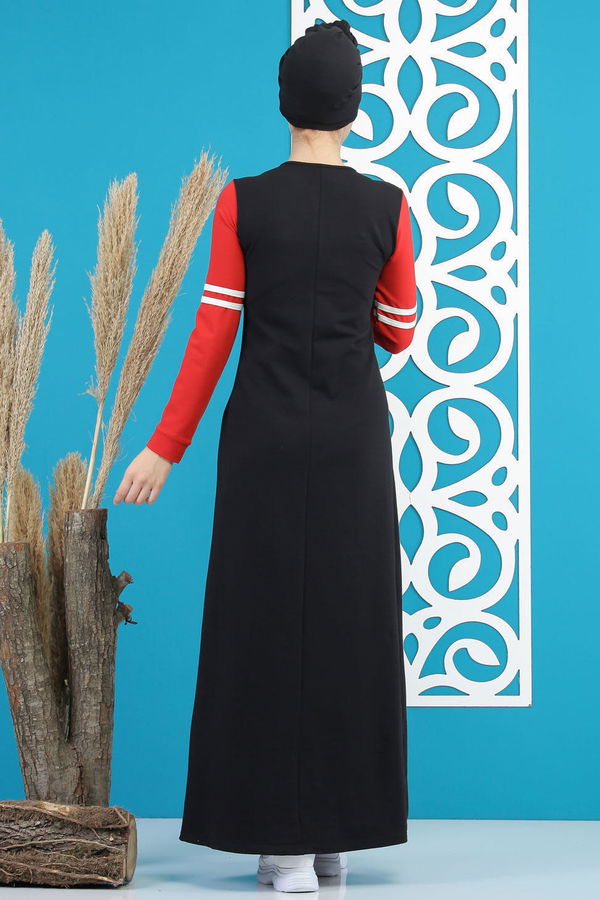 Elbise Siyah Kırmızı - 03 5122 Siyah - 5122