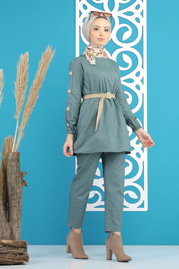 Tunik Pantolon Kemer Zümrüt - 7820 Yeşil - 7820 YEŞİL
