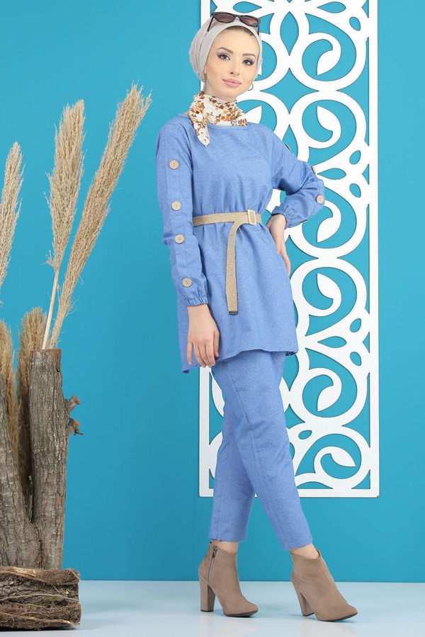 Tunik Pantolon Kemer Mavi - 7820 Mavi - 7820