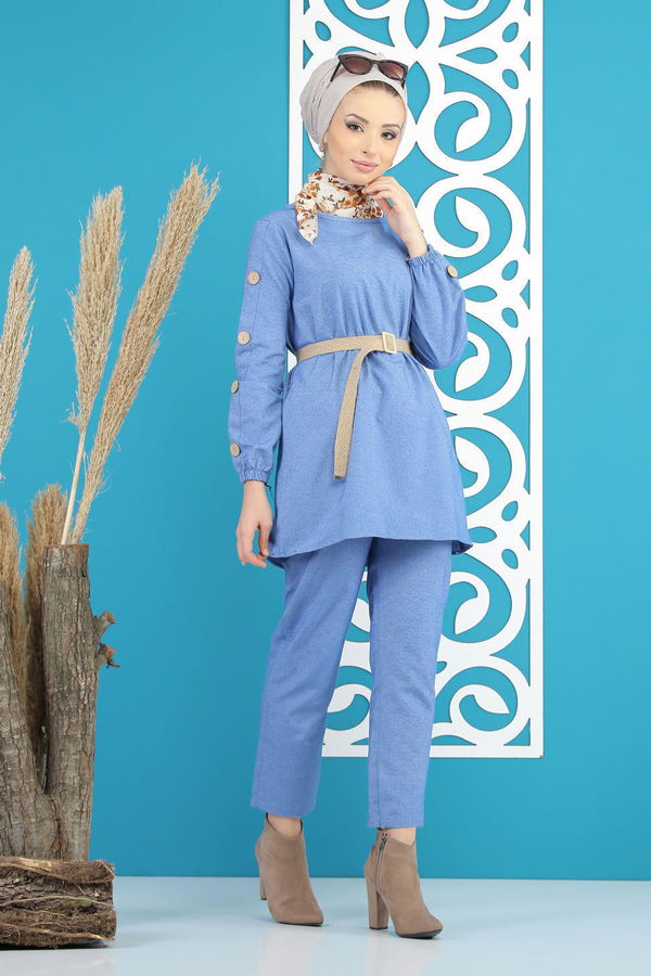 Tunik Pantolon Kemer Mavi - 7820 Mavi - 7820