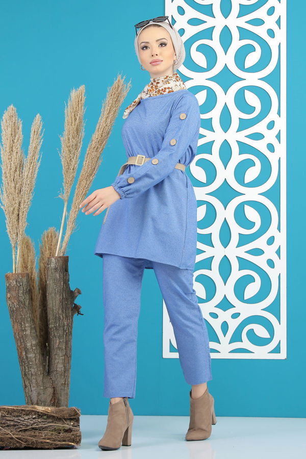 Tunik Pantolon Kemer Mavi - 7820 Mavi - 7820