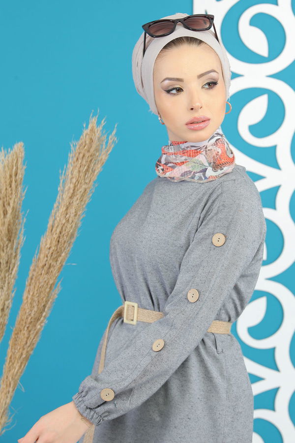 Tunik Pantolon Kemer Gri - 7820 Gri - 7820