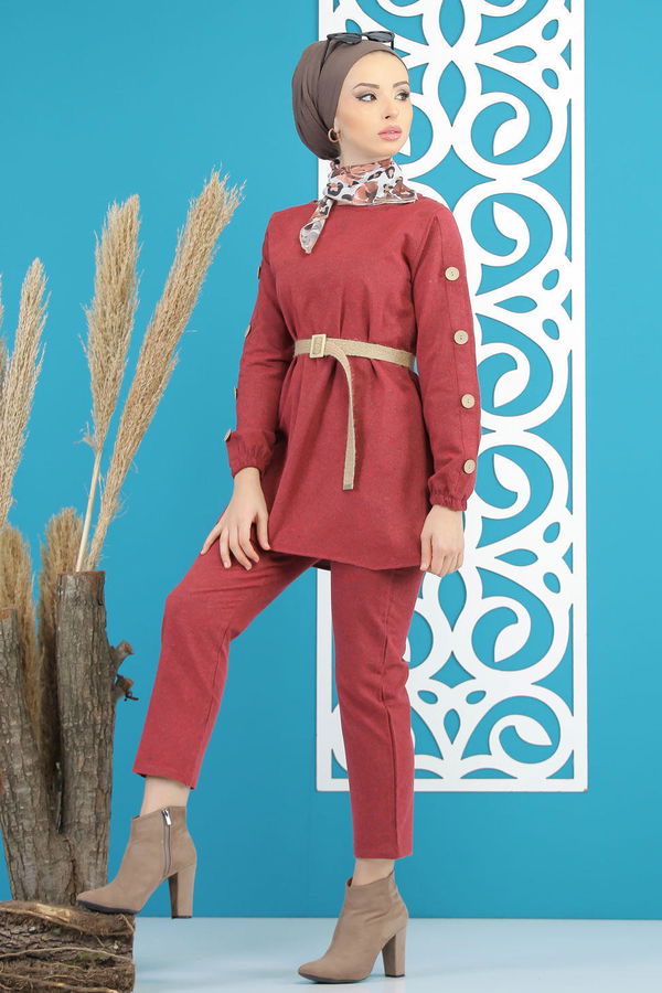 Tunik Pantolon Kemer Bordo - 7820 Bordo - 7820 BORDO