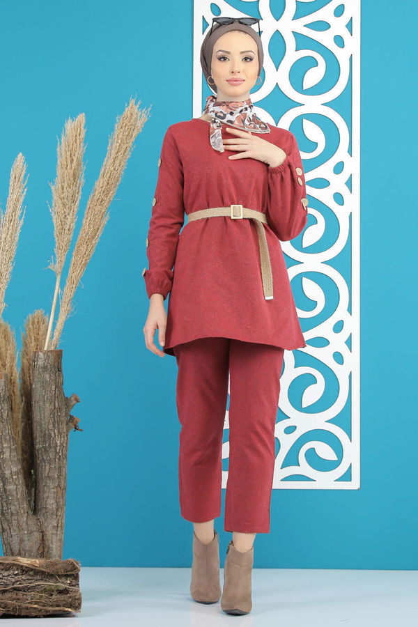 Tunik Pantolon Kemer Bordo - 7820 Bordo - 7820 BORDO