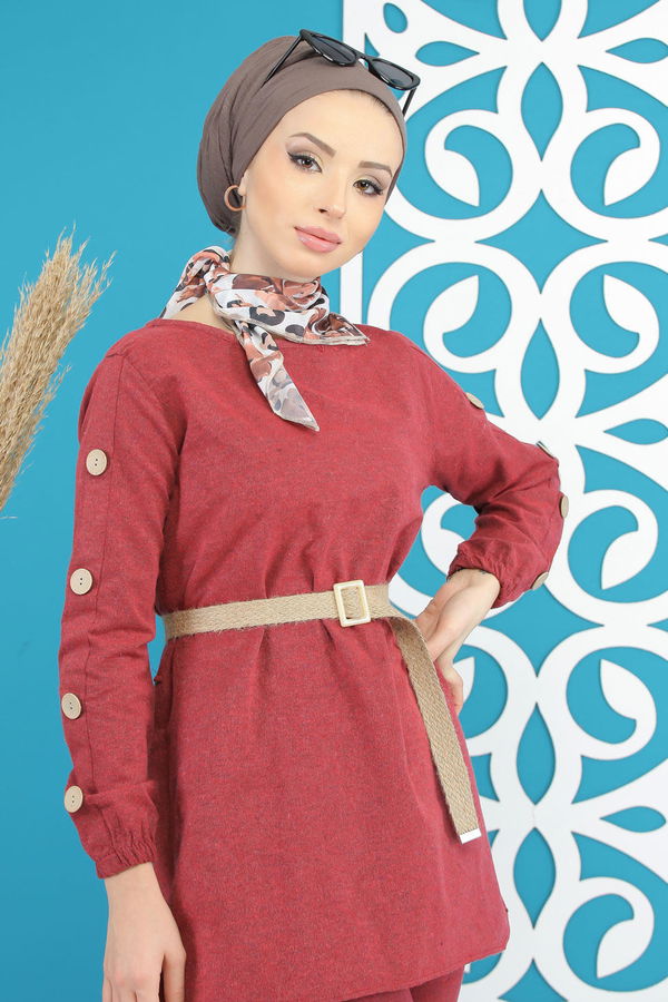 Tunik Pantolon Kemer Bordo - 7820 Bordo - 7820 BORDO