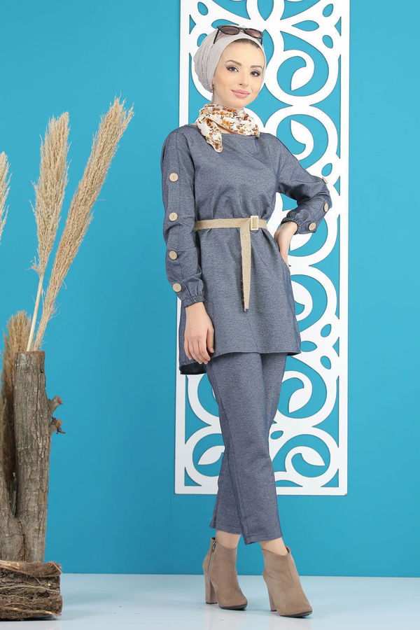 Tunik Pantolon Kemer Lacivert - 7820 Lacivert - 7820
